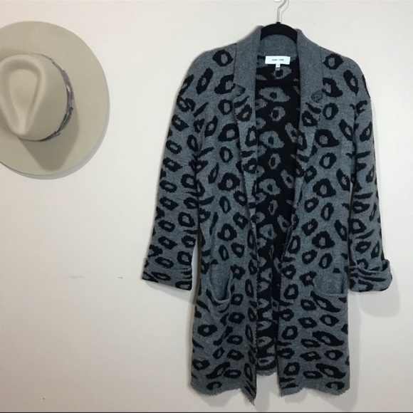John + Jenn Leopard Knit Jacket - Picture 1 of 4